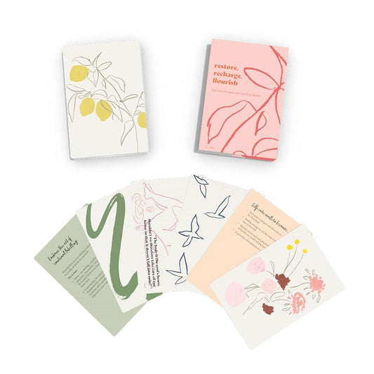 Restore, Recharge, Flourish – 52 Cards: Self-Care Prompts and Uplifting Quotes - ooolife